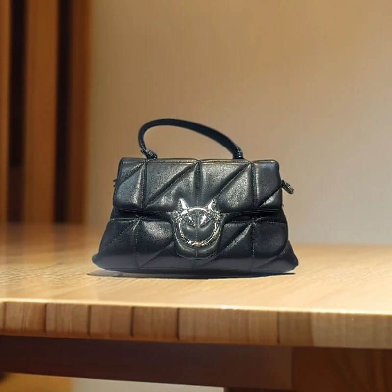 （涛涛的礼物）纯色单肩菱格荔枝纹链条包流浪包中号8044