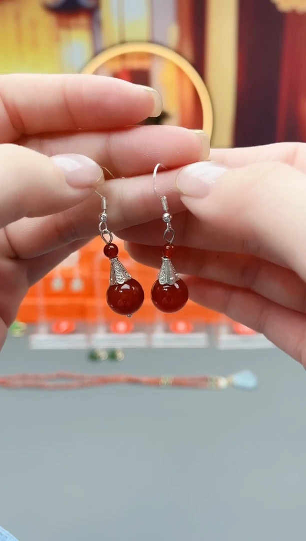 未镶嵌耳钉玛瑙/玉髓713