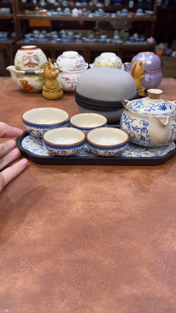 真的很便宜会开片的旅行茶具