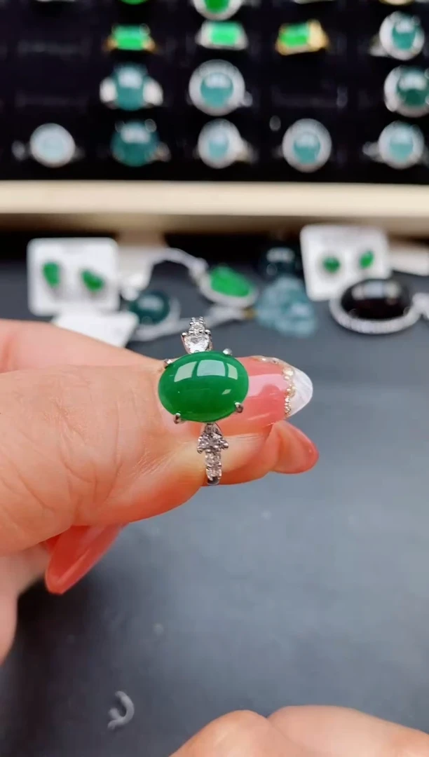 【闪购商品】翡翠戒指银S925镶嵌508505