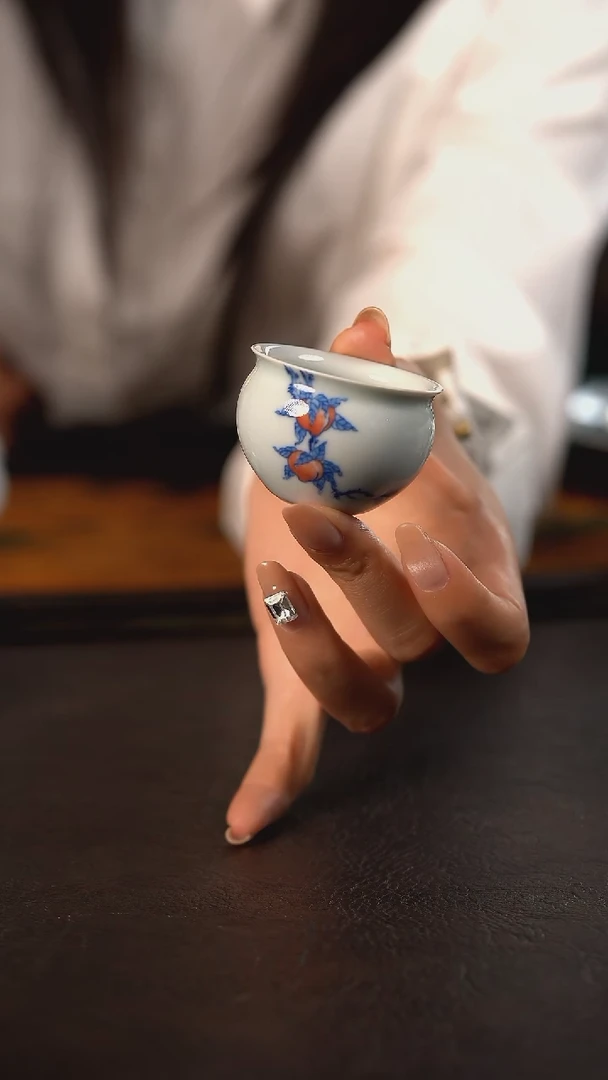 杯聚澜堂桃子小缸杯