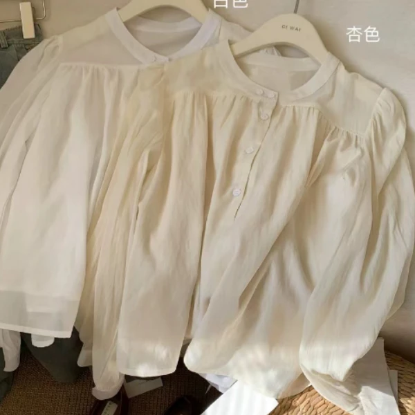 26417秋装新款小立领时尚衬衫  衣长58