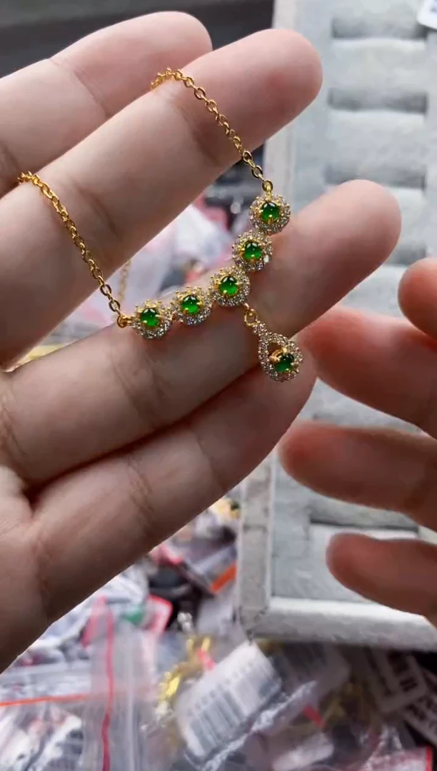 翡翠戒指银S925镶嵌66666---1