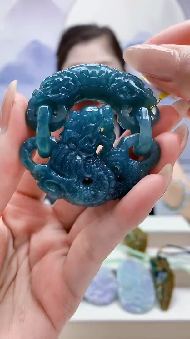 未镶嵌定制翡翠3099MM-毛货挂件19