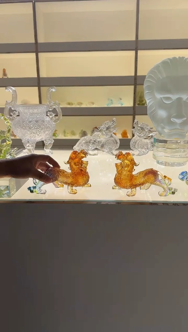 手工艺品琉璃古法琉璃貔貅金钱