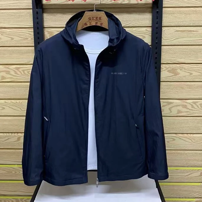 春夏新款高品质男士连帽休闲防晒夹克外套