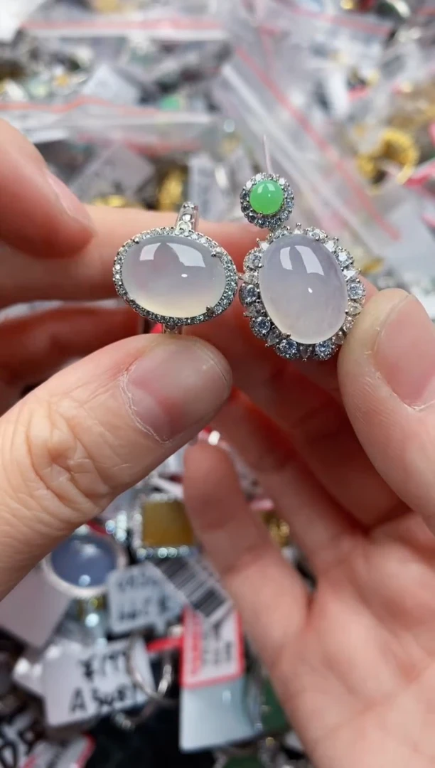 银S925镶嵌戒指翡翠222---4