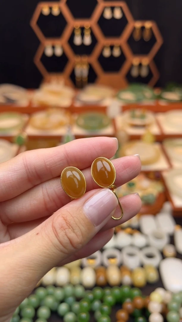 银S925镶嵌和田玉耳饰福利