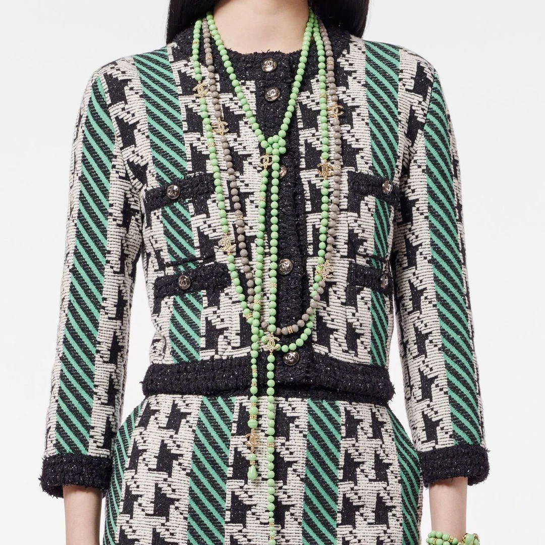 99新 Chanel/香奈儿 两件千鸟格套装 外套36码