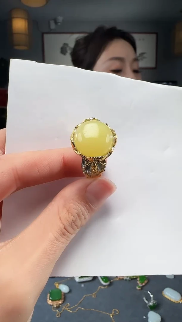 【闪购商品】和田玉戒指银S925镶嵌1