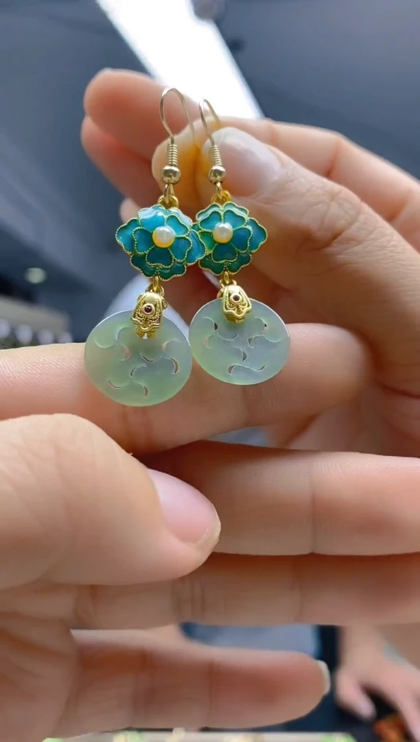 【闪购商品】翡翠耳饰合金248翡翠耳钩