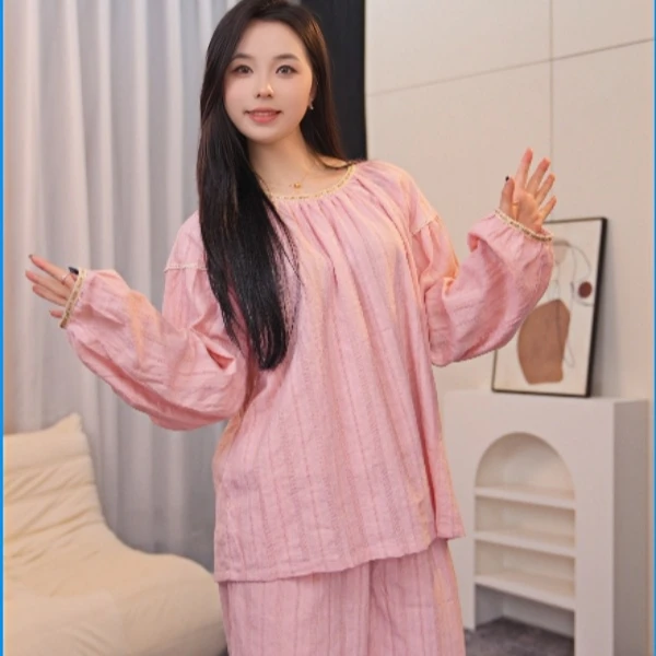 2025爆款上新春秋新品睡衣女舒适休闲可外穿家居服套装