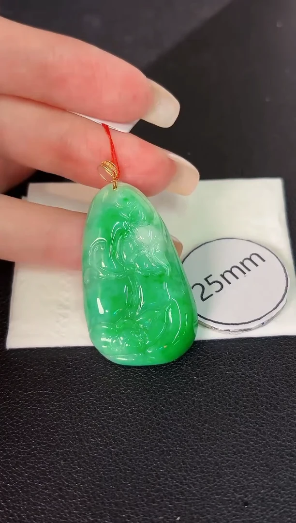 翡翠18K金镶嵌颈饰 缅料A货/支持复检/一件