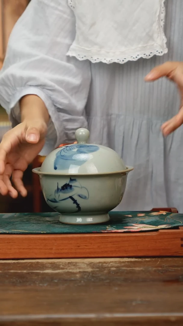 瓷片景德镇纯手工釉下彩精品茶具