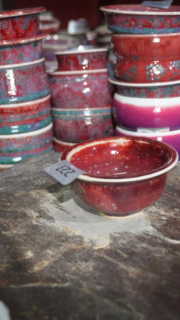 摆件陶精品窑变钧瓷茶器