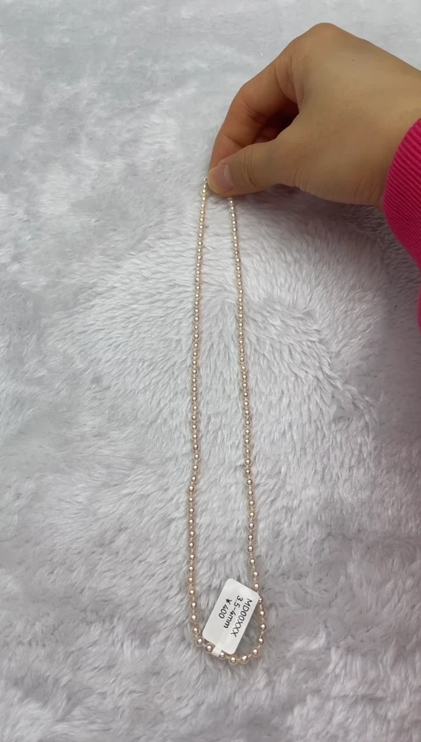 项链银S925镶嵌海水珍珠AK羽皇金3.5-4mm
