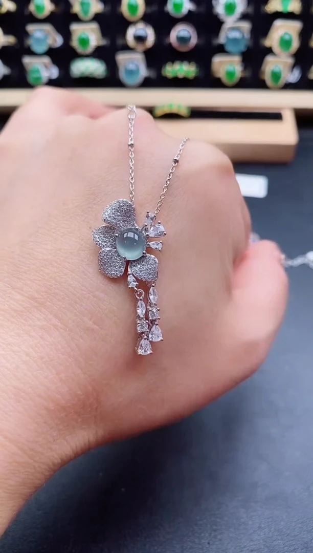 套链银S925镶嵌翡翠1