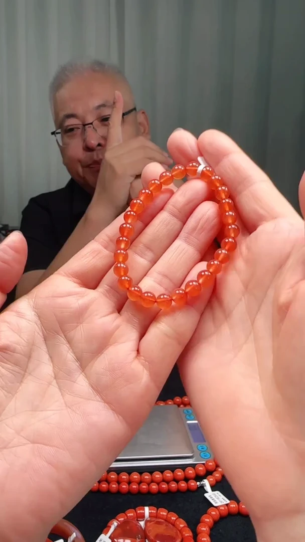 未镶嵌多样性发一件南红玛瑙6mm保山圆珠单圈 冰橙