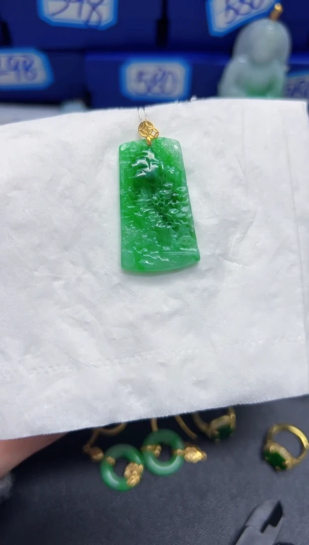 【闪购商品】翡翠颈饰18K金镶嵌Y缅料A货/支持复检/一件