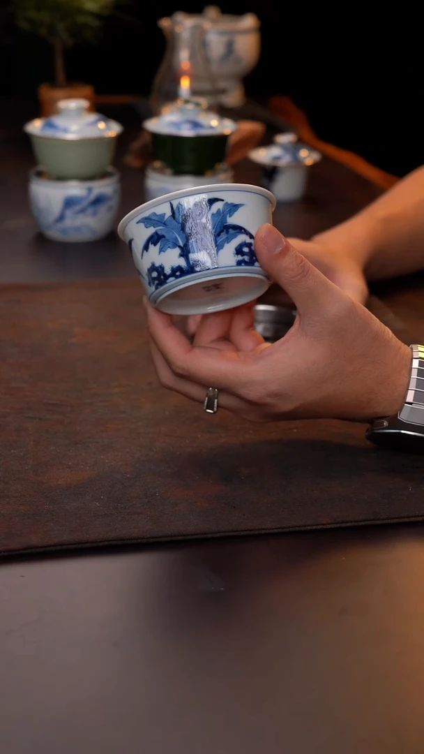 手绘芭蕉建水锡盖