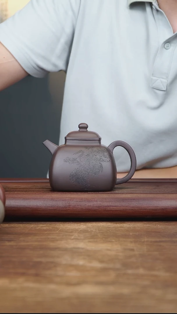 茶壶紫砂470ml 高工作品 四方坦然 紫泥