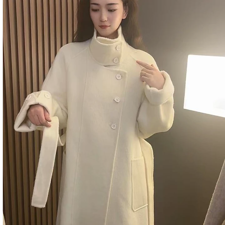 2025新款月牙扣双面羊毛大衣