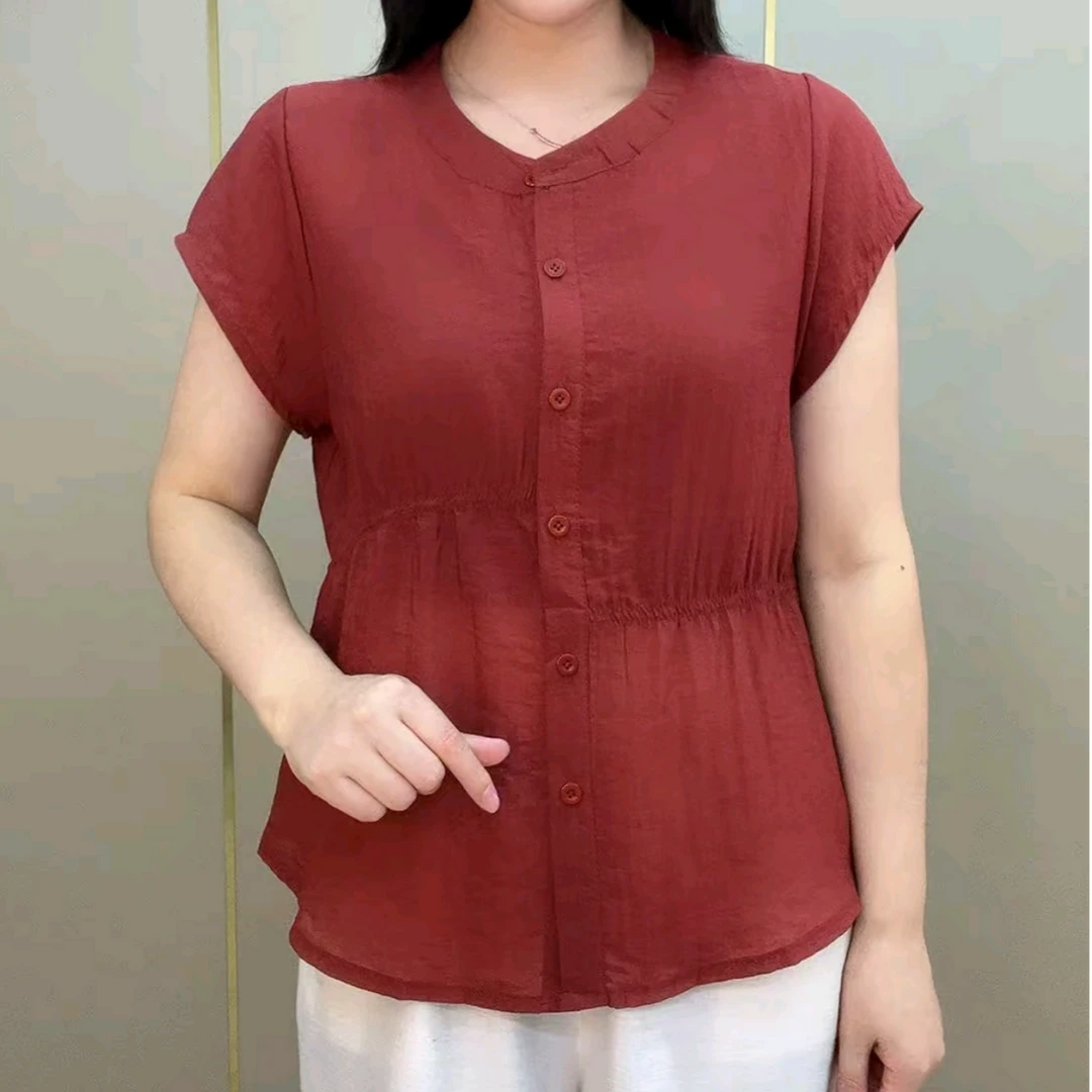 高档气质宽松遮肉收腰显瘦纯色衬衫2025夏新款时尚女士休闲打底衫