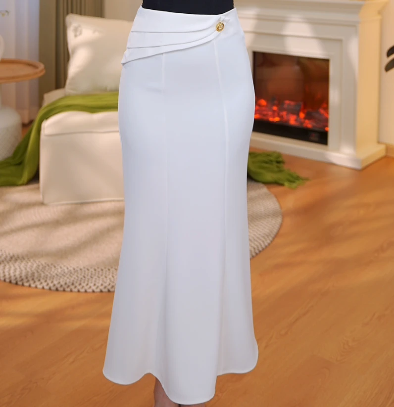 【橙蜜客】优雅通勤包臀半裙 舒适垂顺雅致鱼尾裙2552B000269