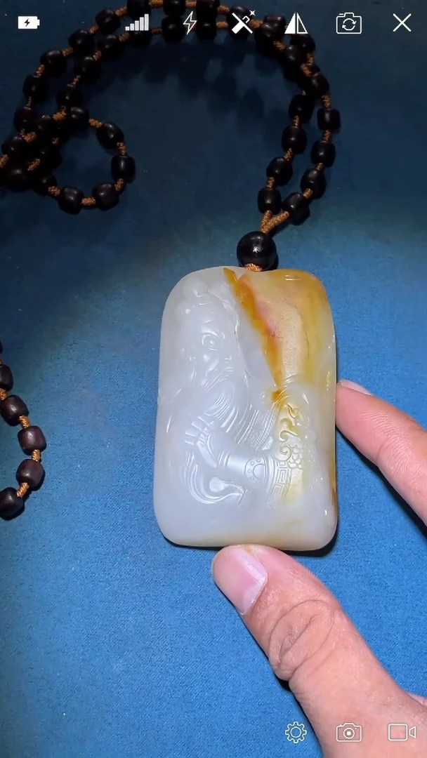 未镶嵌和田玉把件lj   关公