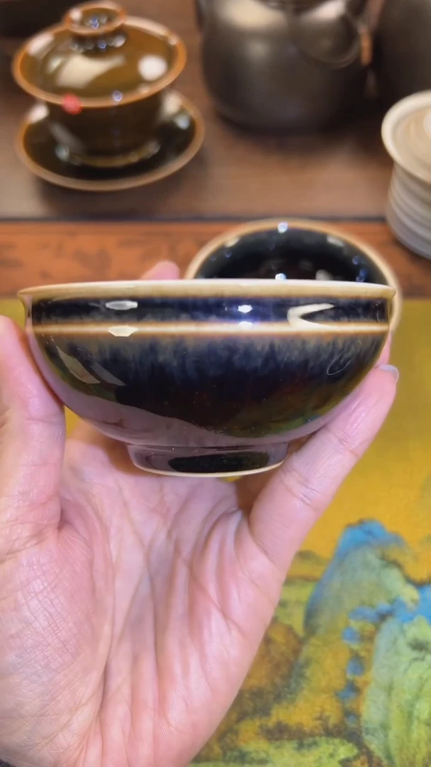 黑色主人杯原矿釉煤窑烧制