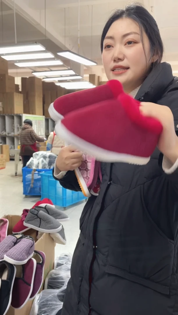 红色毛圈棉鞋37码