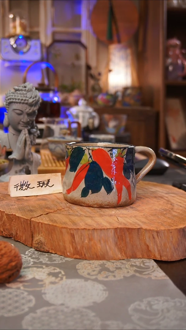 杯子辣椒手工手绘手工手绘