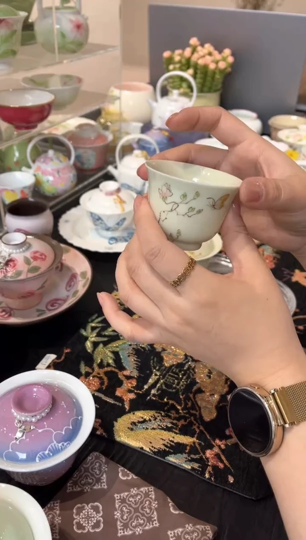 【闪购商品】明知山志-果青-嫩芽小蝶-灵姣茶杯