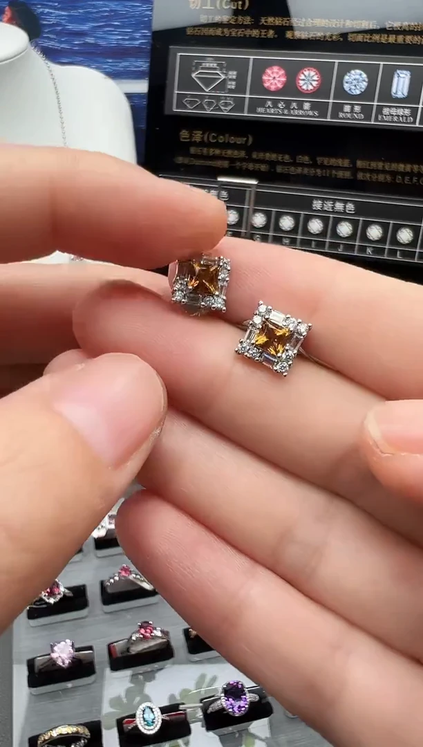 银S925镶嵌耳饰水晶82