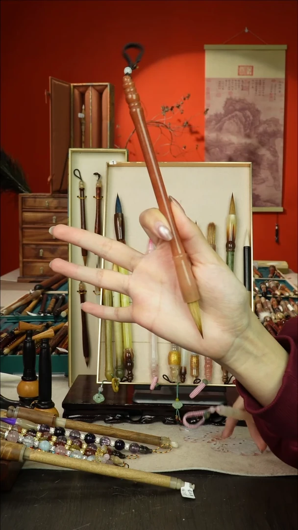 156号闪孤品高货毛笔链接 清水试笔 蘸墨不退