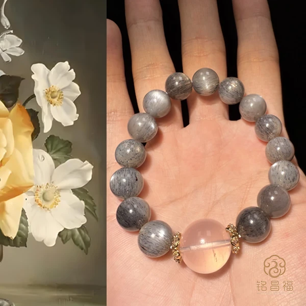 精品纯天然真品黑金骨干冰粉手串（11mm+）5222-1