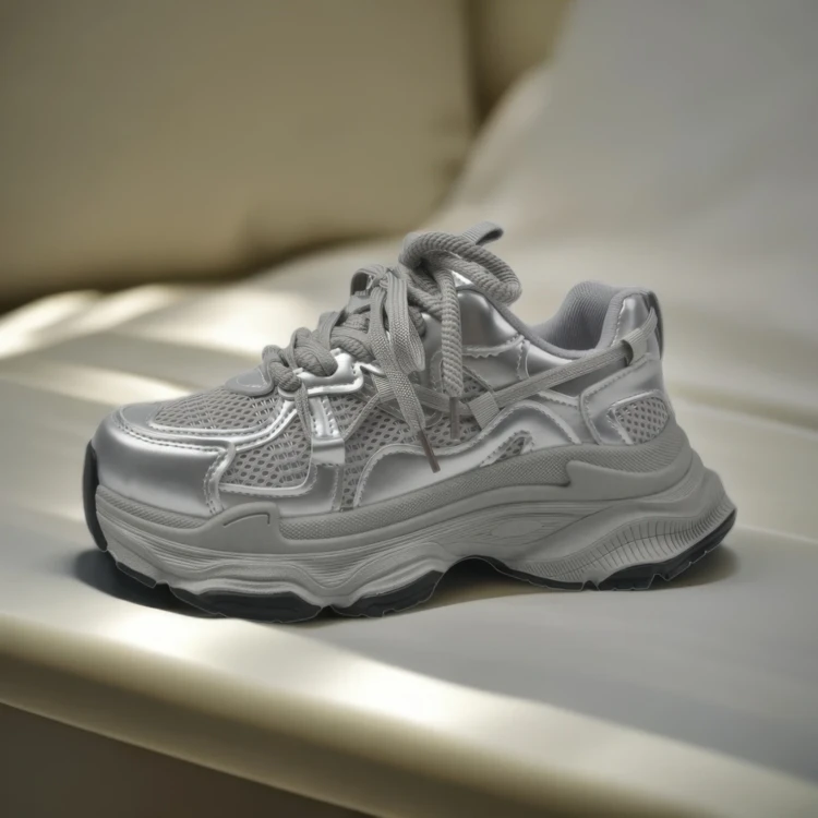 运动鞋低帮系带橡胶女子针织布板鞋休闲鞋2024年百搭新款轻便舒适