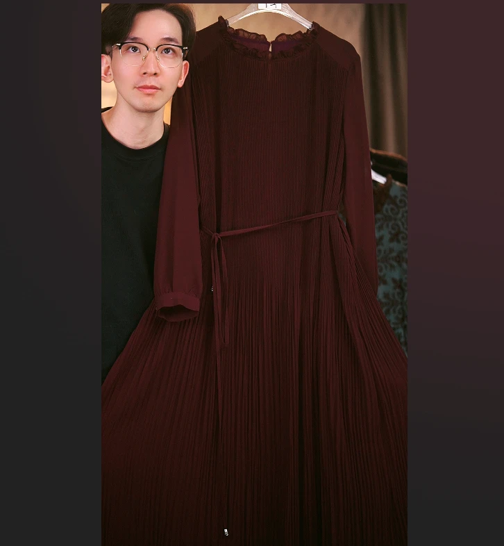 新C65长袖XW1宽松连衣裙女装连衣裙显瘦长款