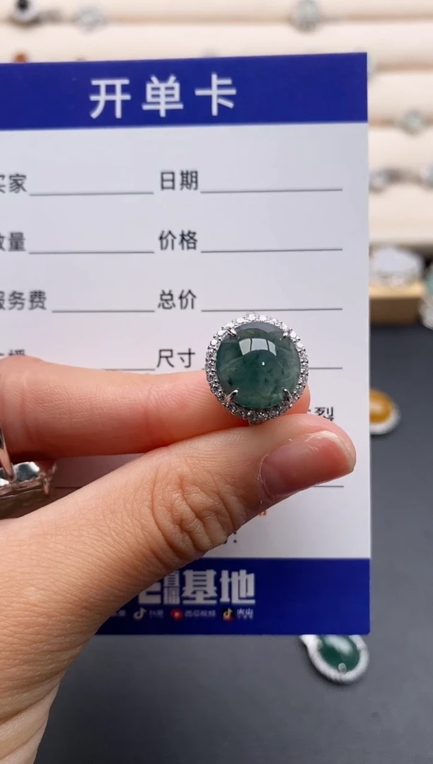 银S925镶嵌戒指翡翠好*666666+2