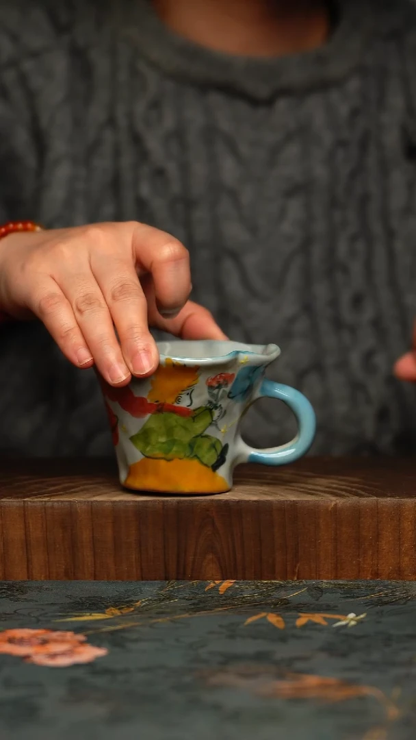 瓷片釉下彩手工手绘同款陶器