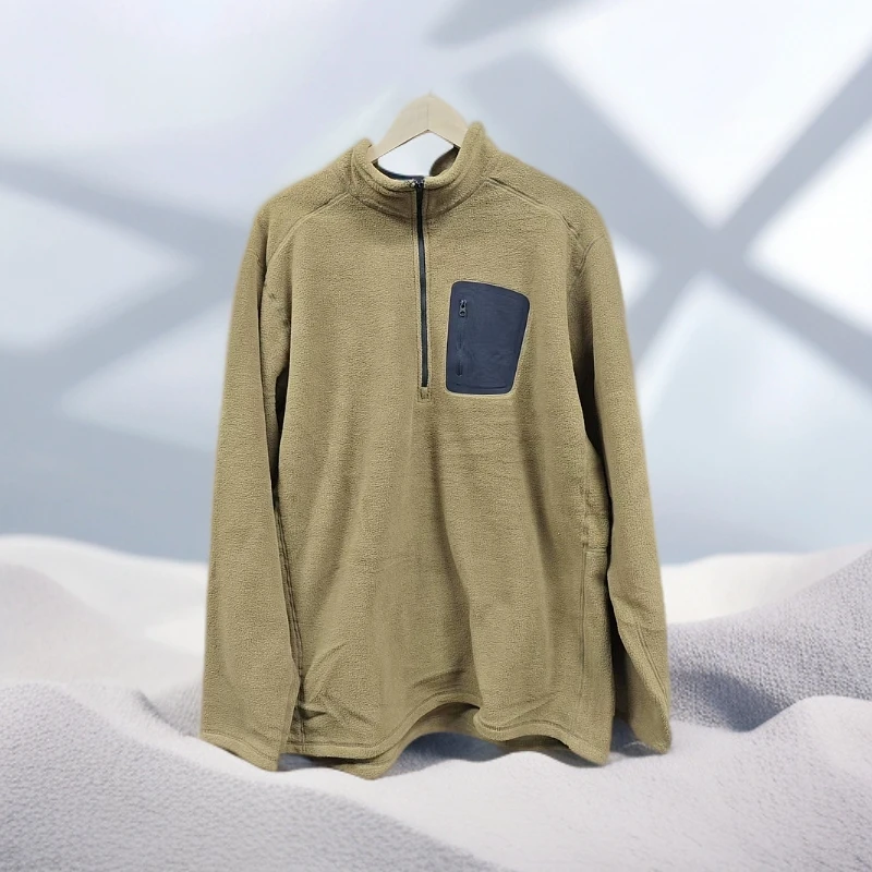 男士半拉链双面抓绒打底A35