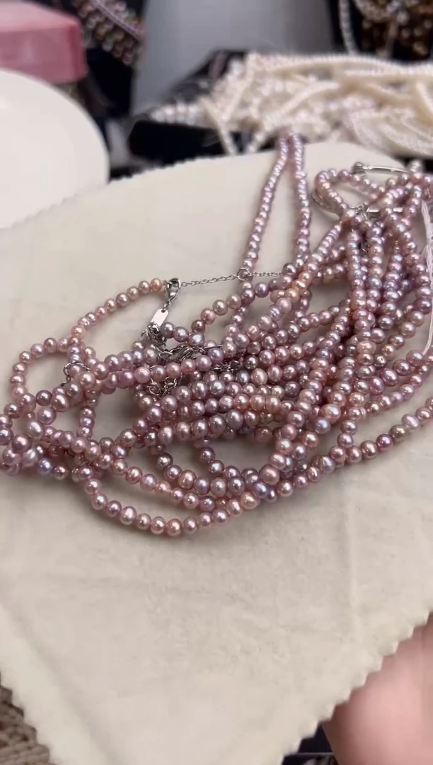 未镶嵌淡水珍珠5福利*强光珍珠项链（无核5mm左右）