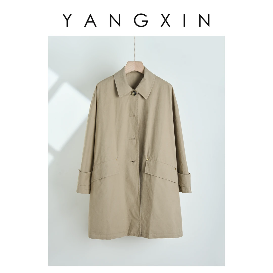 无龄两色长款风衣