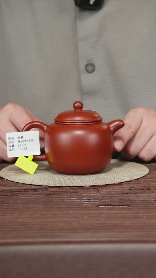 茶壶紫砂T295B 朱泥大红袍 匏尊 240CC 孤品2