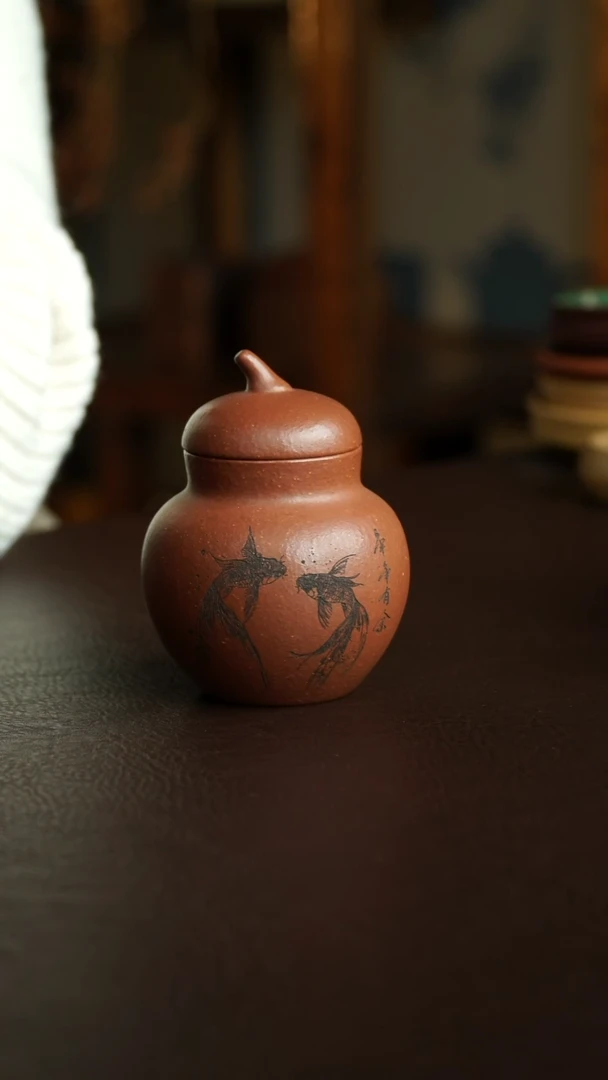 茶杯紫砂5号  茶叶罐50克 宜兴紫砂原矿作品