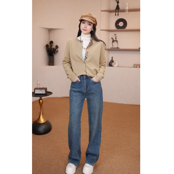 宽松百搭直筒牛仔裤女秋复古水洗显瘦1137-1Z