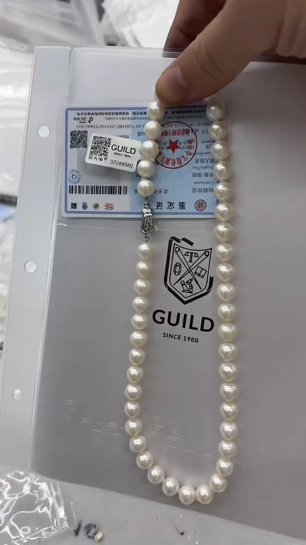 项链银S925镶嵌淡水珍珠9-10mm 吉尔德-孤品