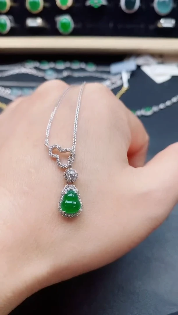 翡翠银S925镶嵌吊坠(赠链)80550