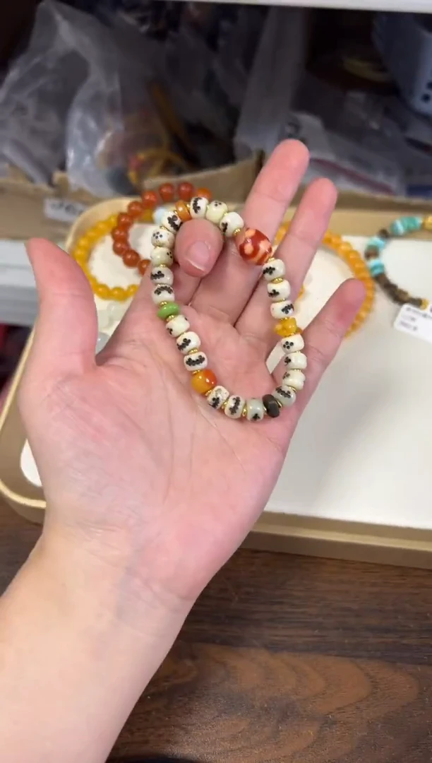 未镶嵌手链玛瑙/玉髓红肉三眼玛瑙珠设计款手链[2498]