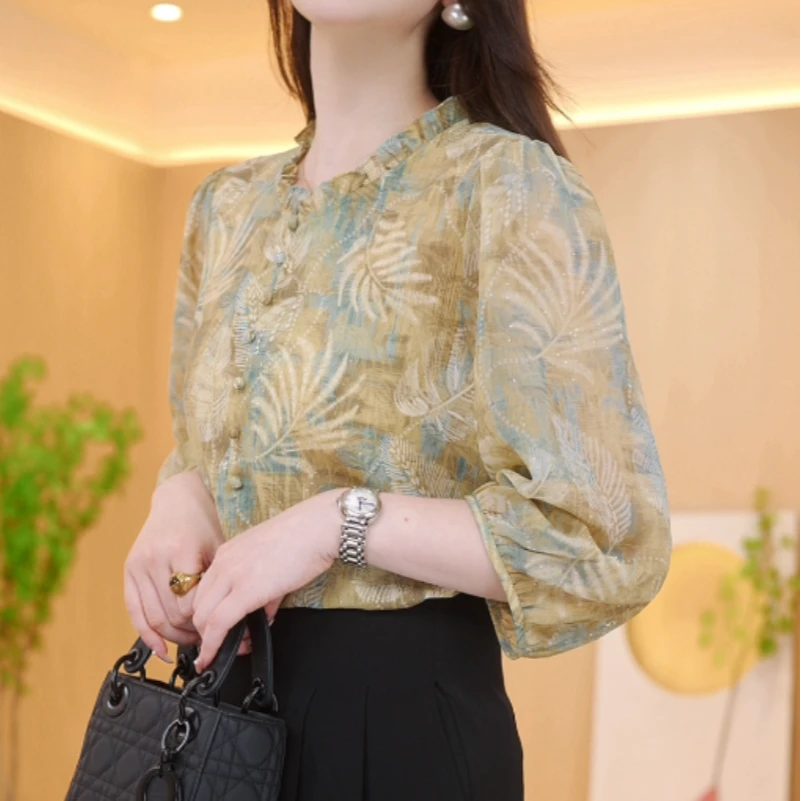 敬亭2025新款新中式国风设计感气质小衫M626欢欢